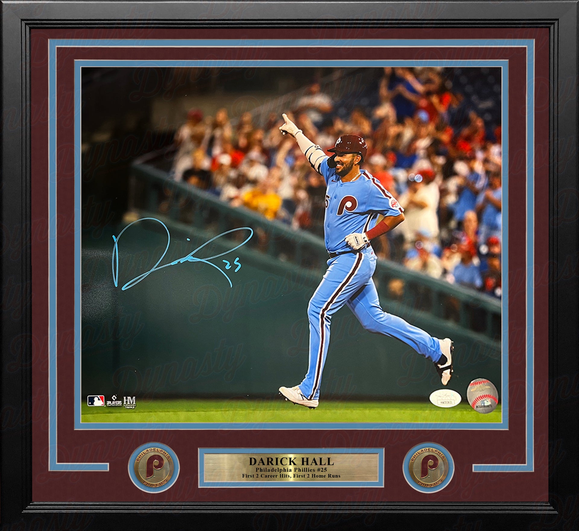 Darick Hall Runs The Bases Philadelphia Phillies Autographed Framed Baseball Photo - Dynasty Sports & Framing 