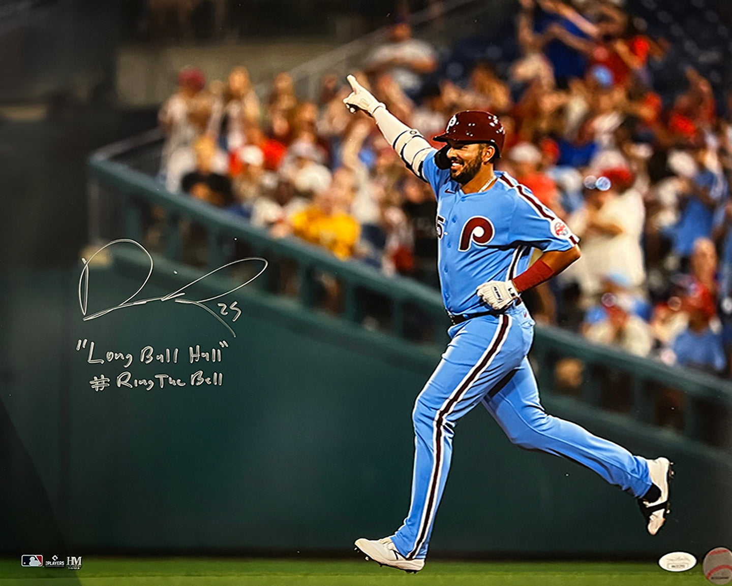 Darick Hall Runs The Bases Philadelphia Phillies Autographed Baseball Photo - Dynasty Sports & Framing 