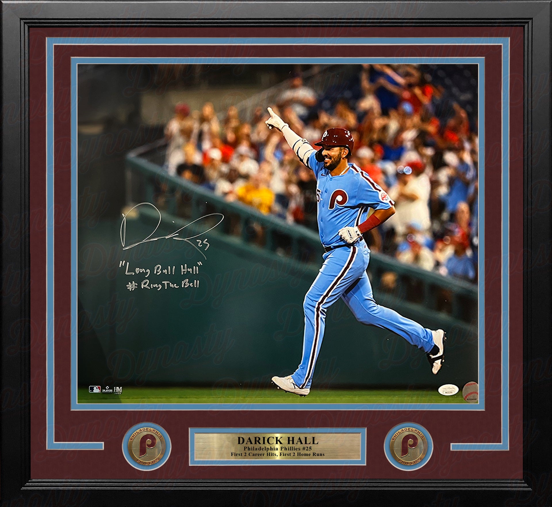 Darick Hall Runs The Bases Philadelphia Phillies Autographed Framed Baseball Photo - Dynasty Sports & Framing 