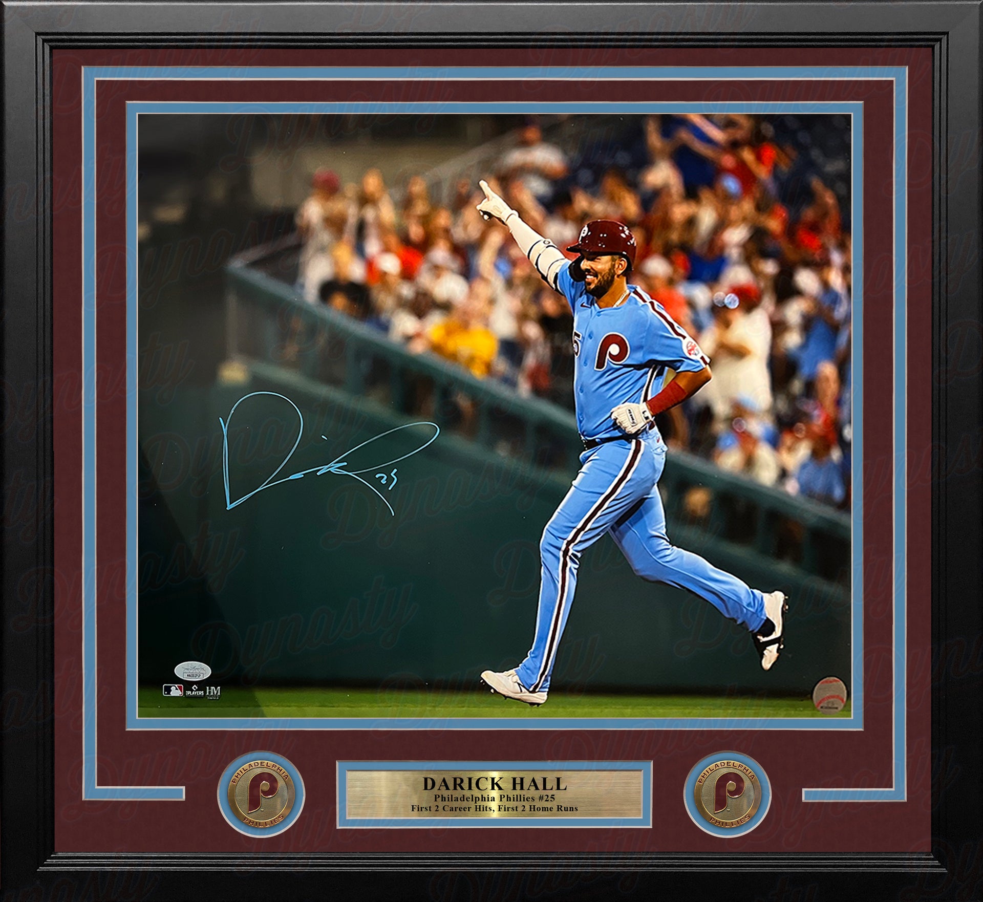 Darick Hall Runs The Bases Philadelphia Phillies Autographed Framed Baseball Photo - Dynasty Sports & Framing 