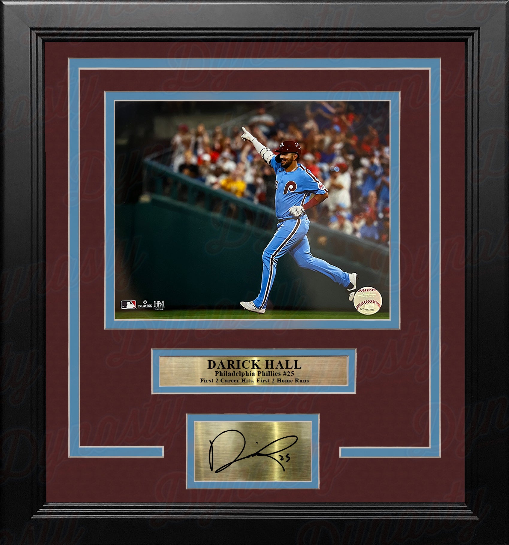 Darick Hall Runs The Bases Philadelphia Phillies 8x10 Framed Baseball Photo with Engraved Autograph - Dynasty Sports & Framing 