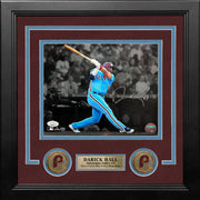 Darick Hall First Home Run Philadelphia Phillies Autographed Framed Baseball Photo - Dynasty Sports & Framing 