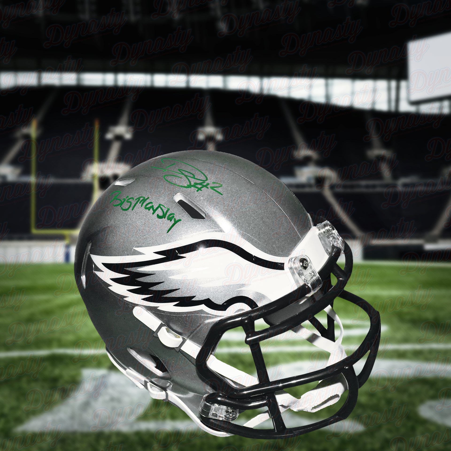 Darius Slay Philadelphia Eagles Autographed Football Flash Speed Helmet Inscribed Big Play Slay - Dynasty Sports & Framing 