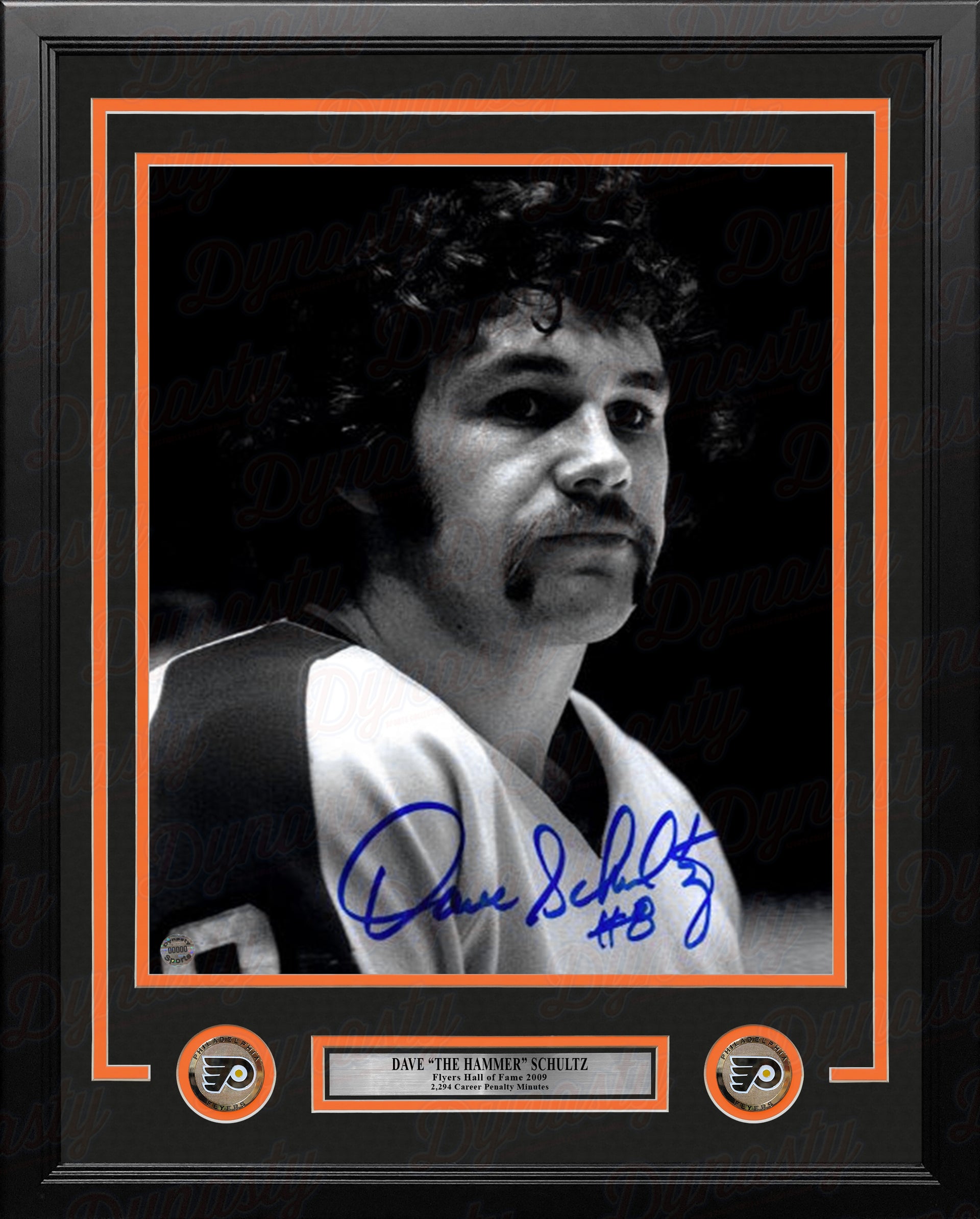 Dave 'The Hammer' Schultz Autographed Philadelphia Flyers 11" x 14" Framed Hockey Photo - Dynasty Sports & Framing 