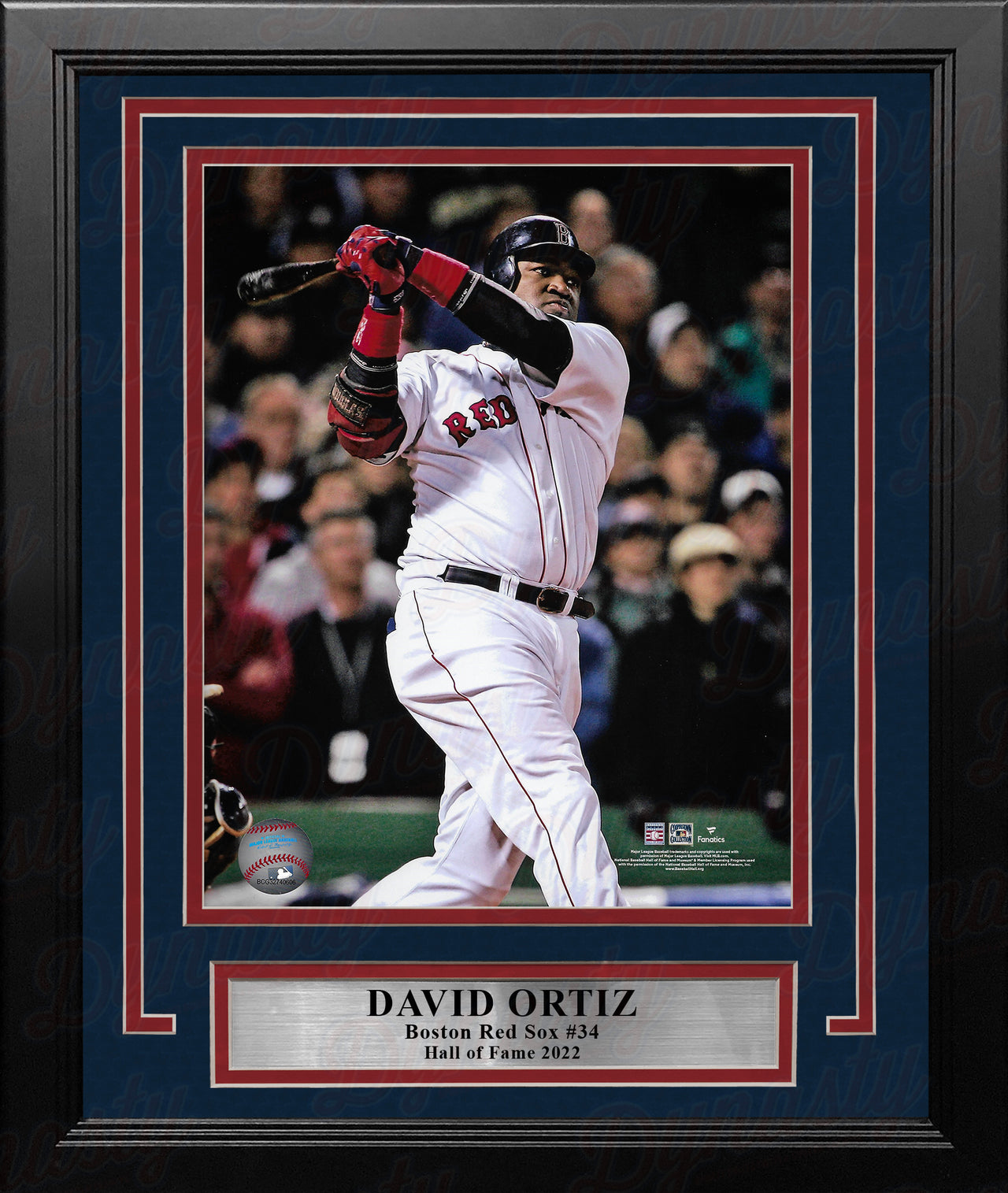 David Ortiz in Action Boston Red Sox 8" x 10" Framed Baseball Photo - Dynasty Sports & Framing 