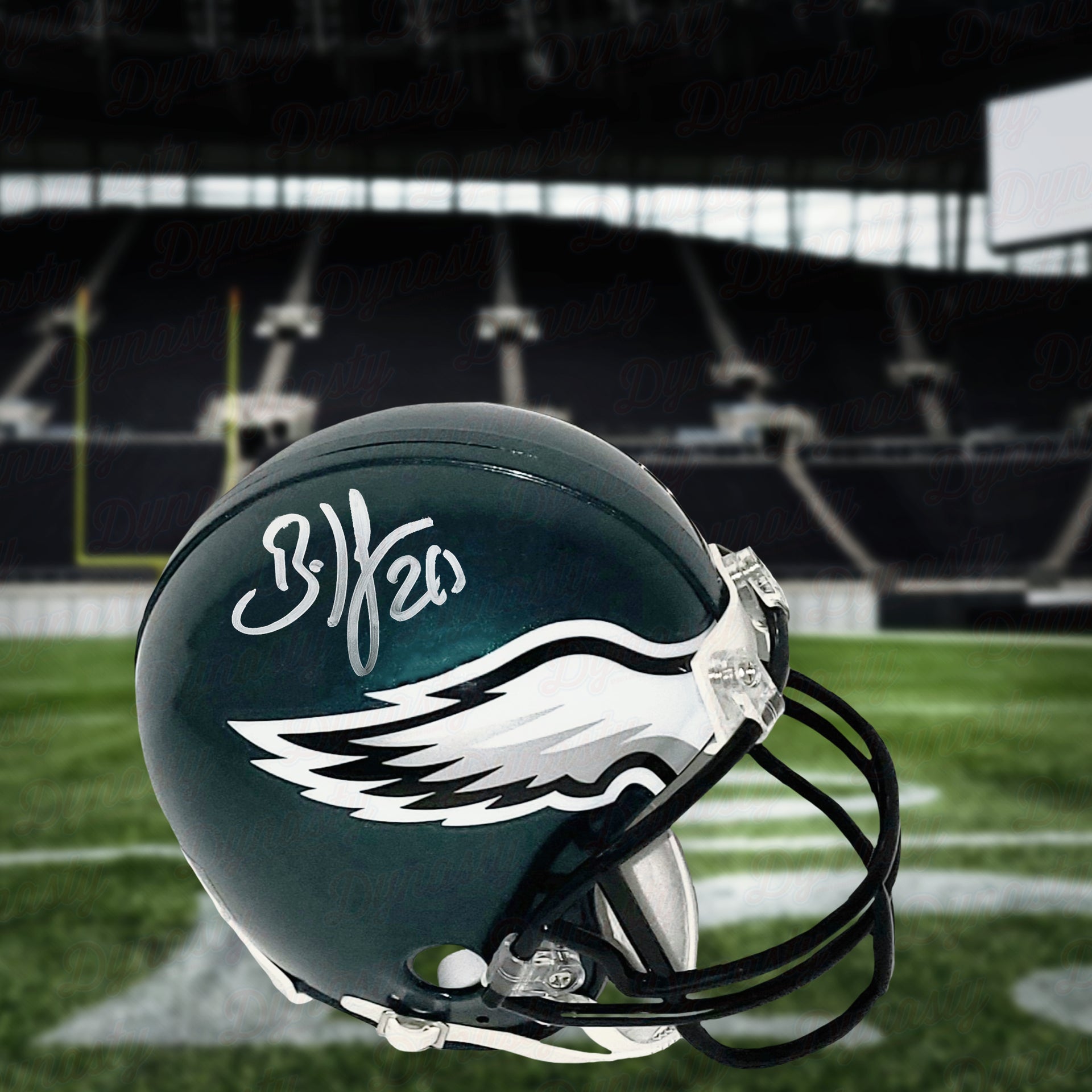 Brian Dawkins Philadelphia Eagles Autographed Football Replica Mini-Helmet - Dynasty Sports & Framing 