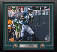 DeVonta Smith First Touchdown Philadelphia Eagles Autographed 16" x 20" Framed Football Photo - Dynasty Sports & Framing 