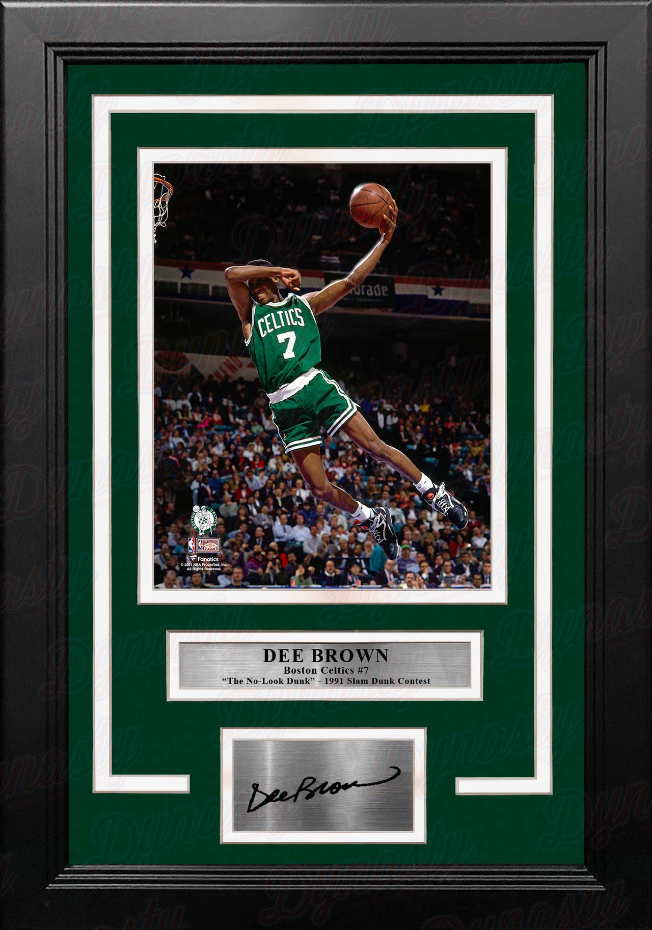 Dee Brown No-Look Dunk Slam Dunk Contest Boston Celtics 8x10 Framed Photo with Engraved Autograph - Dynasty Sports & Framing 