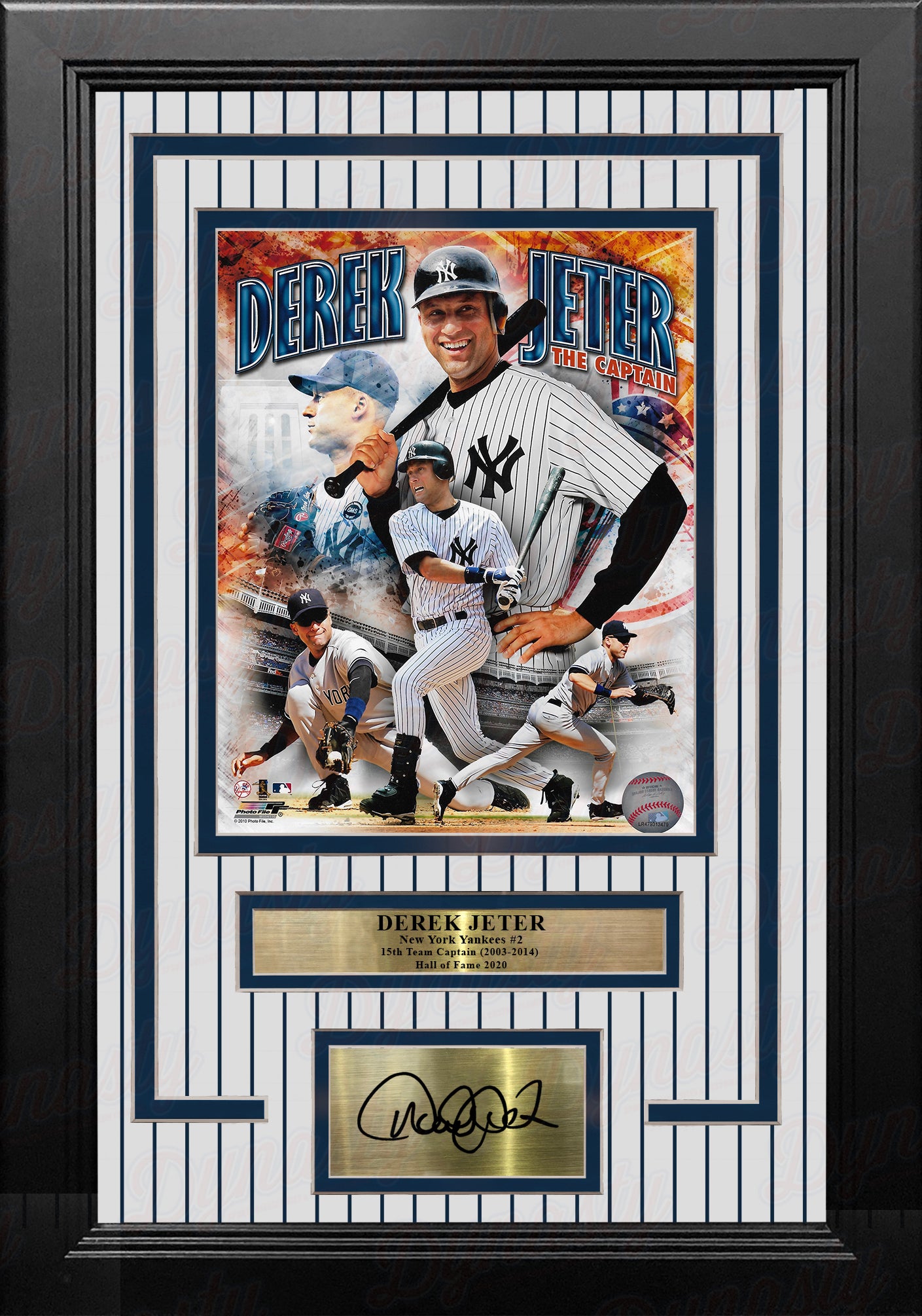 Derek Jeter Captain Collage New York Yankees 8" x 10" Framed Baseball Photo with Engraved Autograph - Dynasty Sports & Framing 