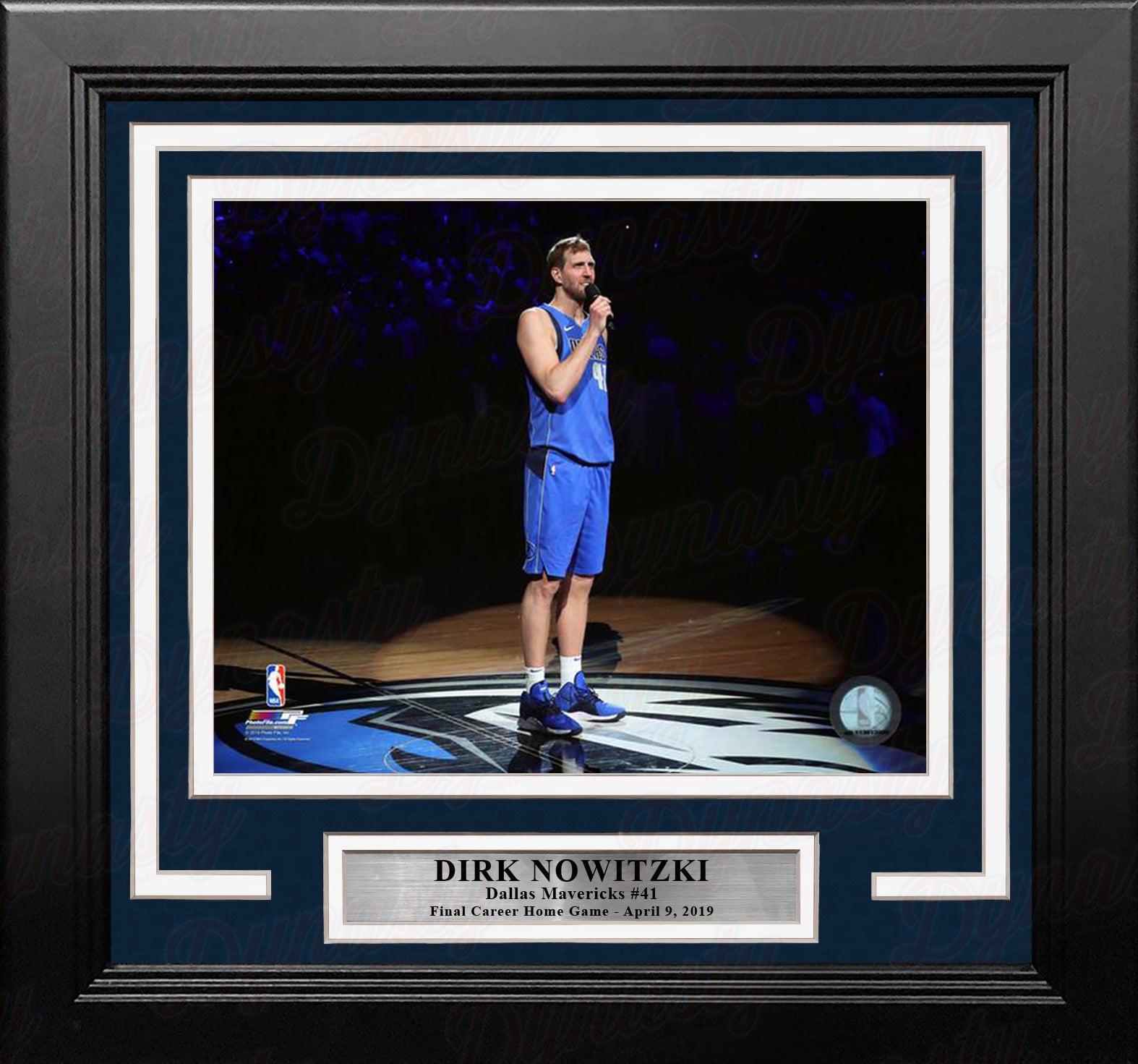 Dirk Nowitzki Dallas Mavericks Final Career Home Game NBA Basketball 8" x 10" Framed Photo - Dynasty Sports & Framing 