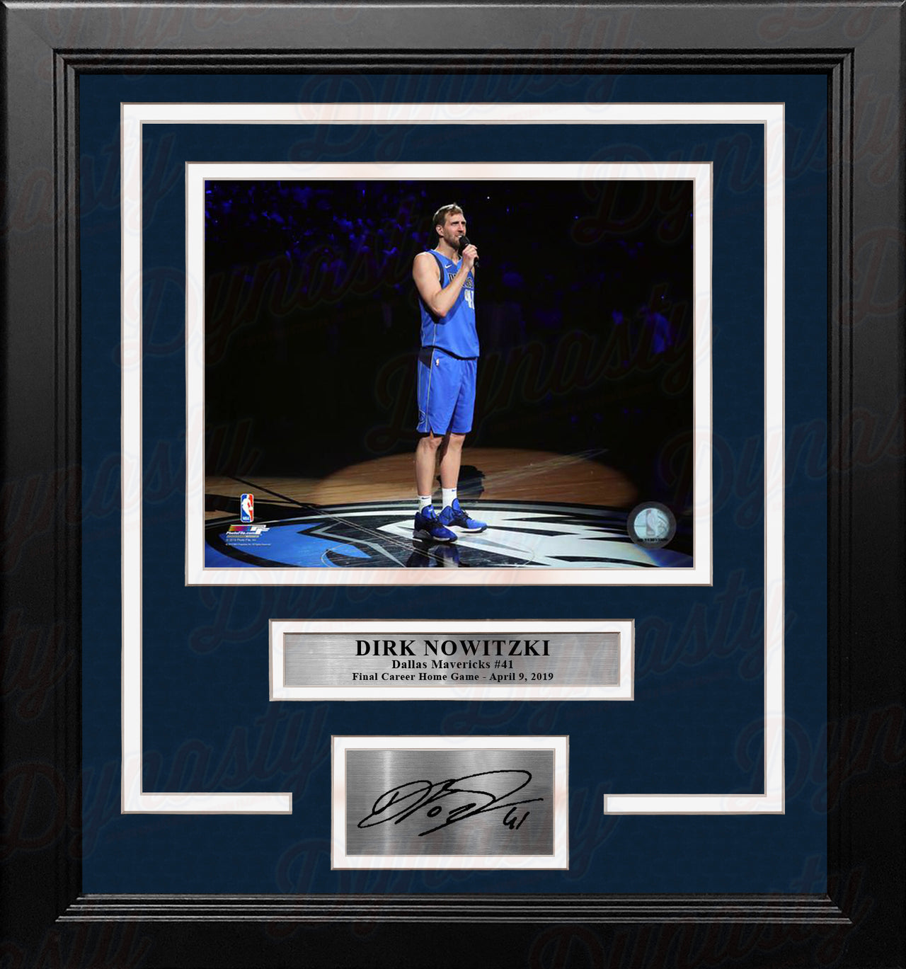 Dirk Nowitzki Dallas Mavericks Final Home Game 8x10 Framed Basketball Photo with Engraved Autograph - Dynasty Sports & Framing