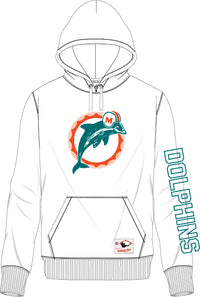Dan Marino Miami Dolphins Mitchell & Ness Throwback Name/Number Fleece Hoodie - Dynasty Sports & Framing 