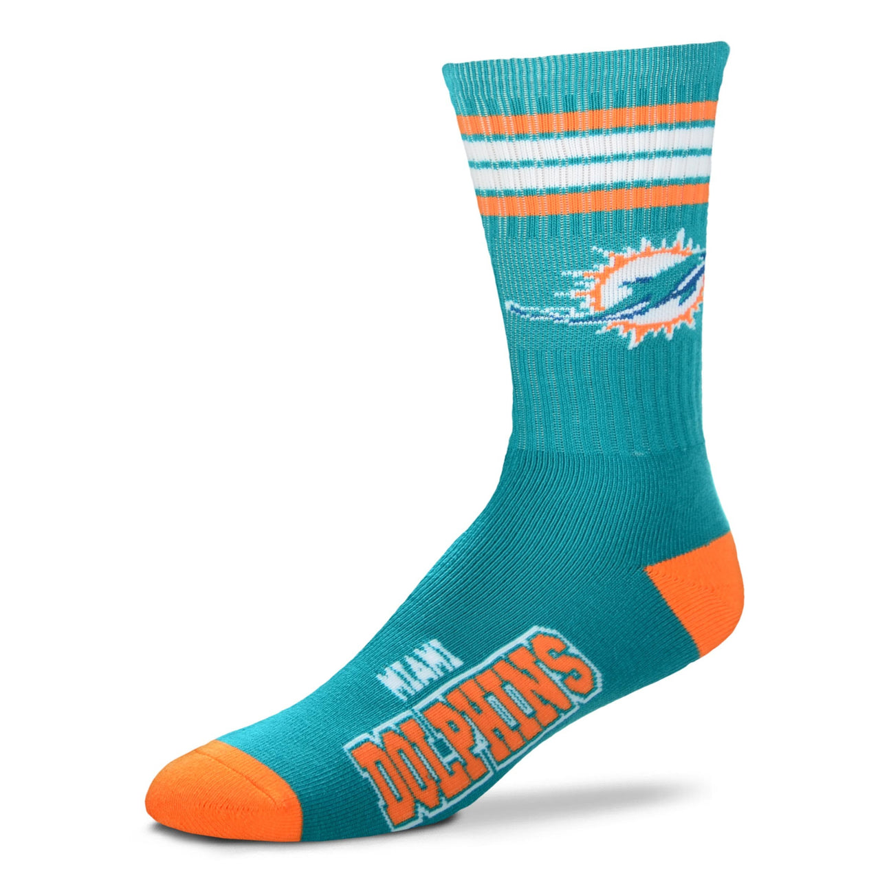 Miami Dolphins Men's 4 Stripe Deuce Socks - Dynasty Sports & Framing 
