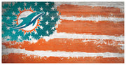 Miami Dolphins Team Flag Wooden Sign - Dynasty Sports & Framing 