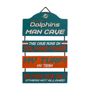 Miami Dolphins Wooden Man Cave Dangle Sign - Dynasty Sports & Framing 