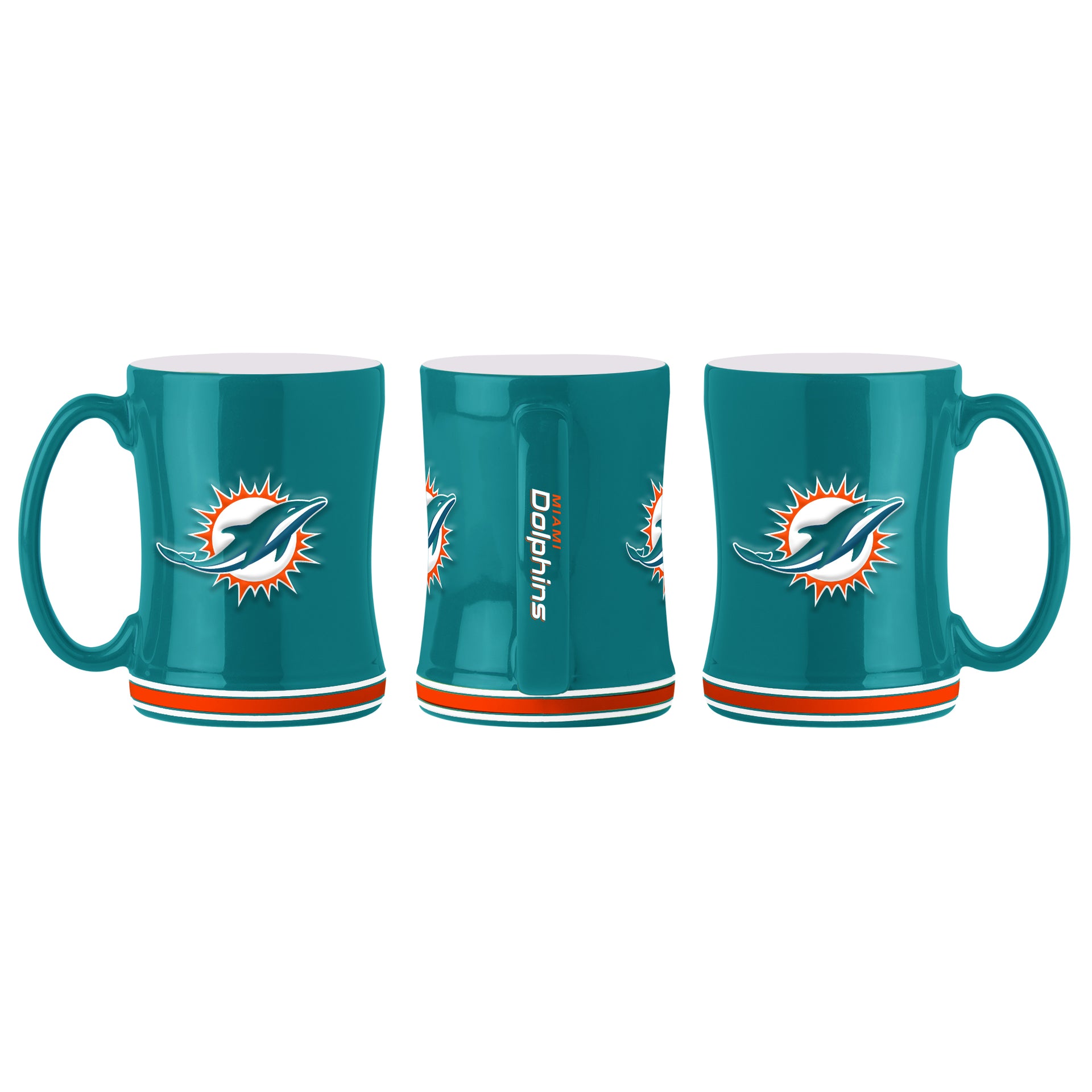 Miami Dolphins Logo Relief Coffee Mug - Green - Dynasty Sports & Framing 