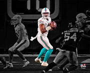 Tua Tagovailoa in Action Miami Dolphins 8" x 10" Blackout Football Photo - Dynasty Sports & Framing 
