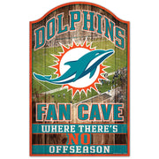 Miami Dolphins Fan Cave 11" x 17" Wood Sign - Dynasty Sports & Framing 