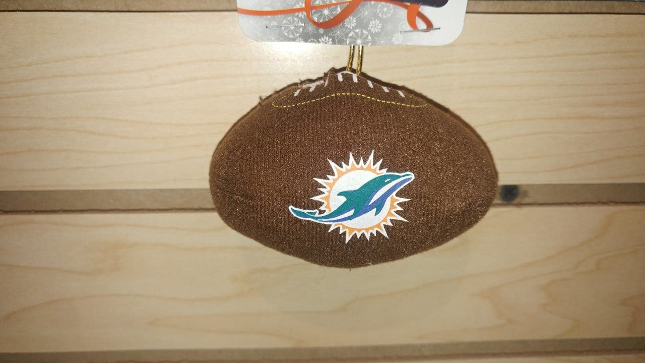 Miami Dolphins Plush Football Ornament - Dynasty Sports & Framing 