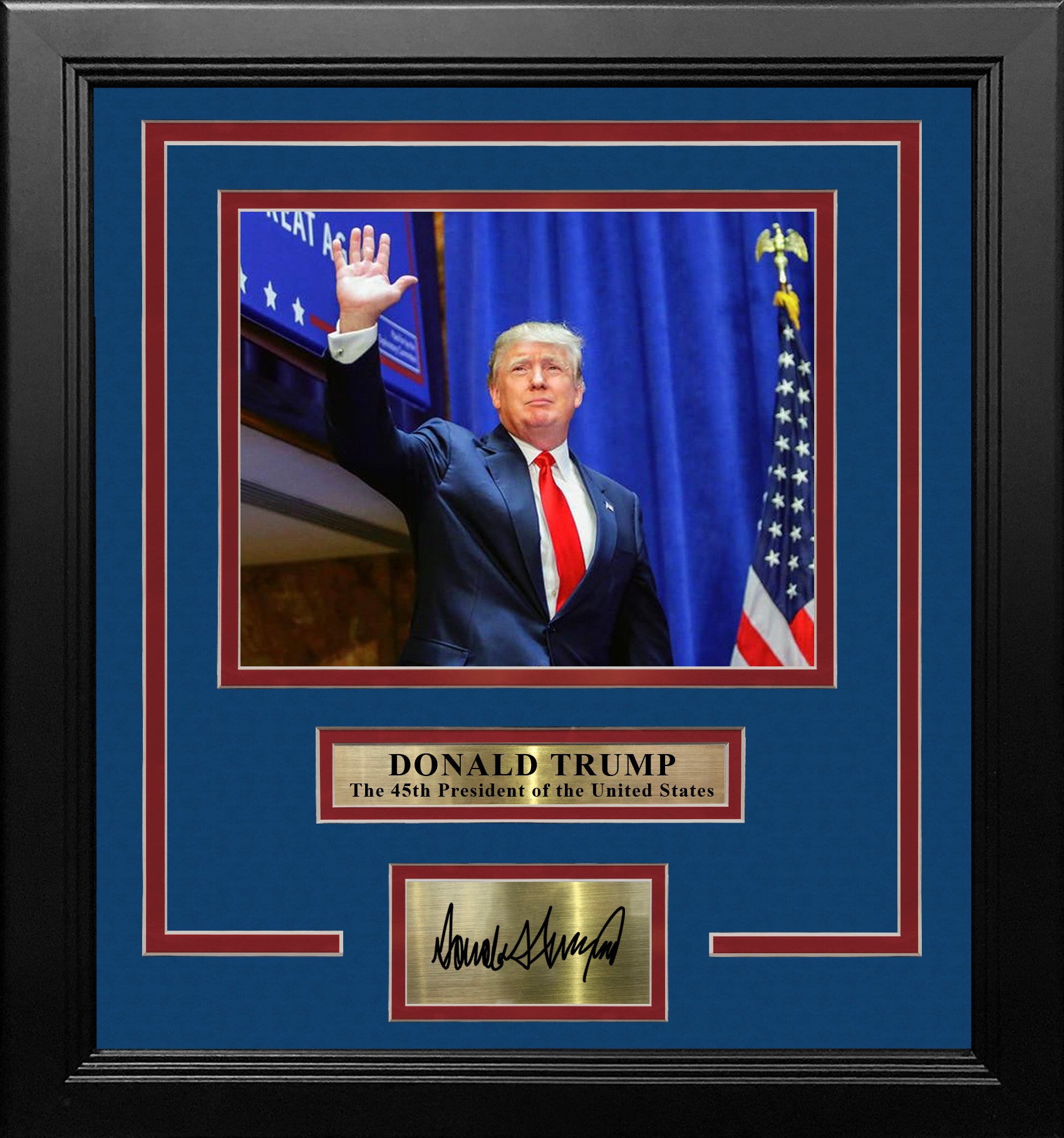 Donald Trump 45th President of the United States 8" x 10" Framed Photo with Engraved Autograph - Dynasty Sports & Framing 