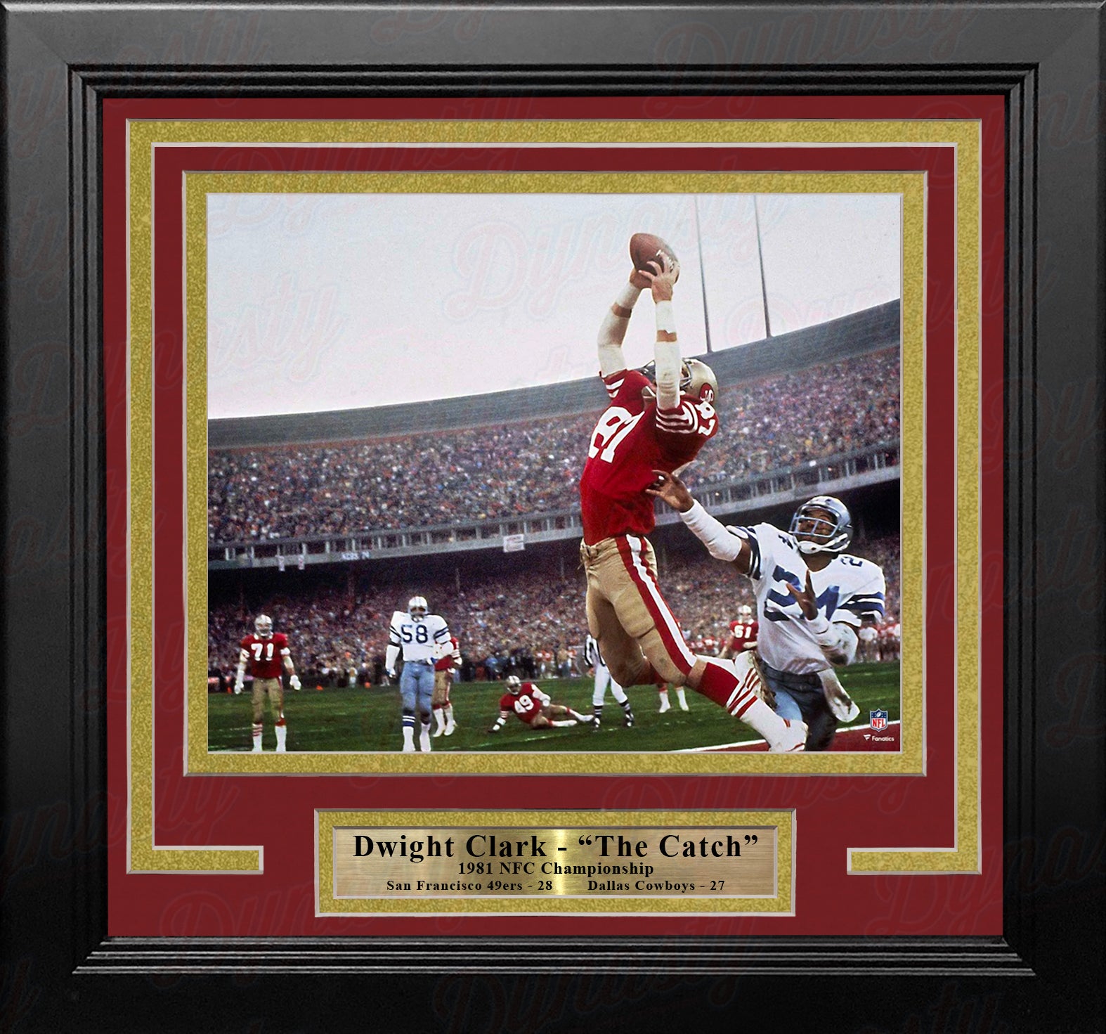 Dwight Clark 1981 NFC Championship Catch San Francisco 49ers 8x10 Framed Photo - Dynasty Sports & Framing 