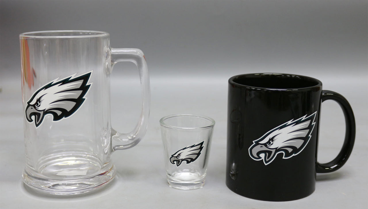 Philadelphia Eagles 3-Piece Glassware Gift Set - Dynasty Sports & Framing 