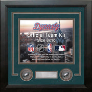 Philadelphia Eagles Football Photo Picture Frame (Green Matting, Gray Trim) - Dynasty Sports & Framing 