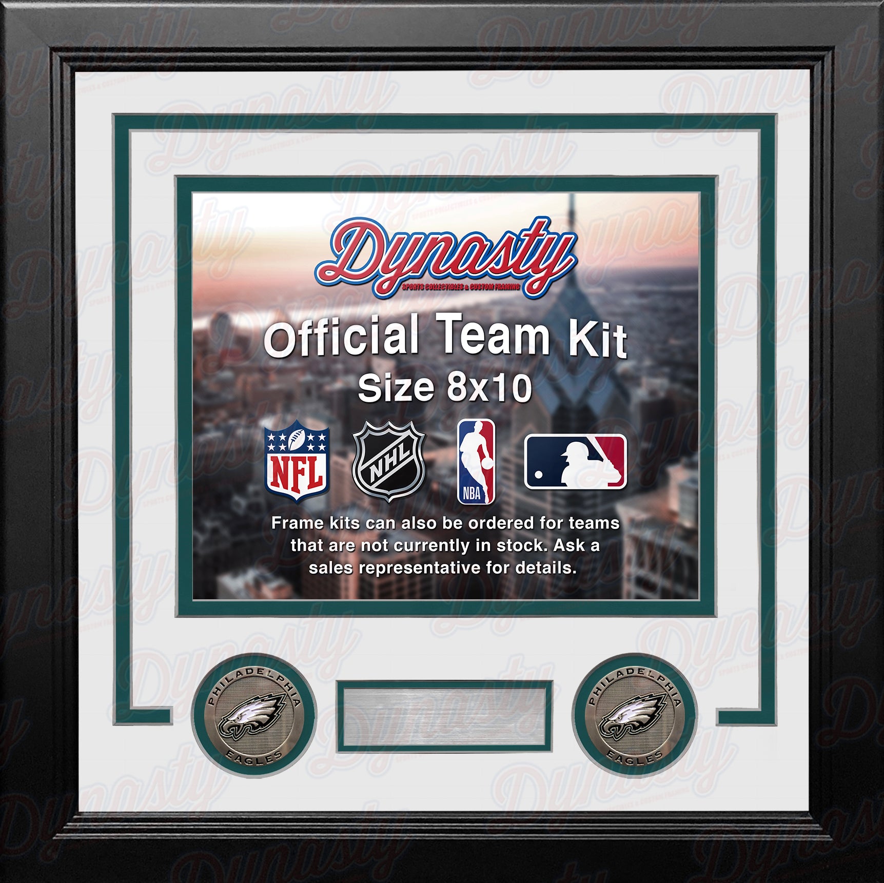 Philadelphia Eagles Custom NFL Football 8x10 Picture Frame Kit (Multiple Colors) - Dynasty Sports & Framing 