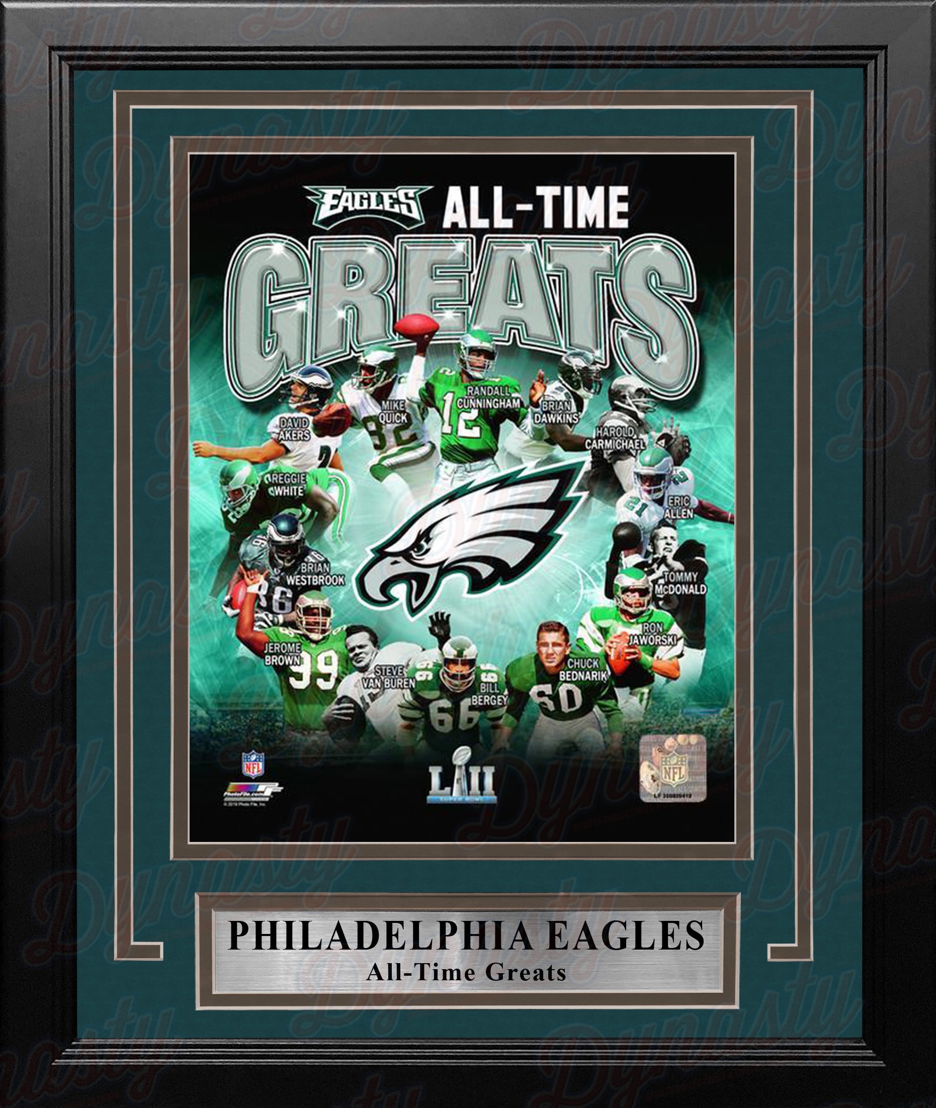 Philadelphia Eagles All-Time Greats NFL Football 8" x 10" Framed & Matted Photo - Dynasty Sports & Framing 
