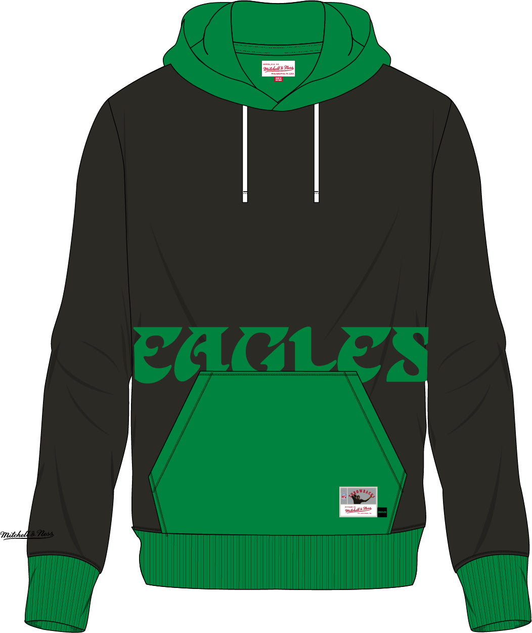 Philadelphia Eagles Mitchell & Ness Big Face 5.0 Hoodie - Dynasty Sports & Framing 