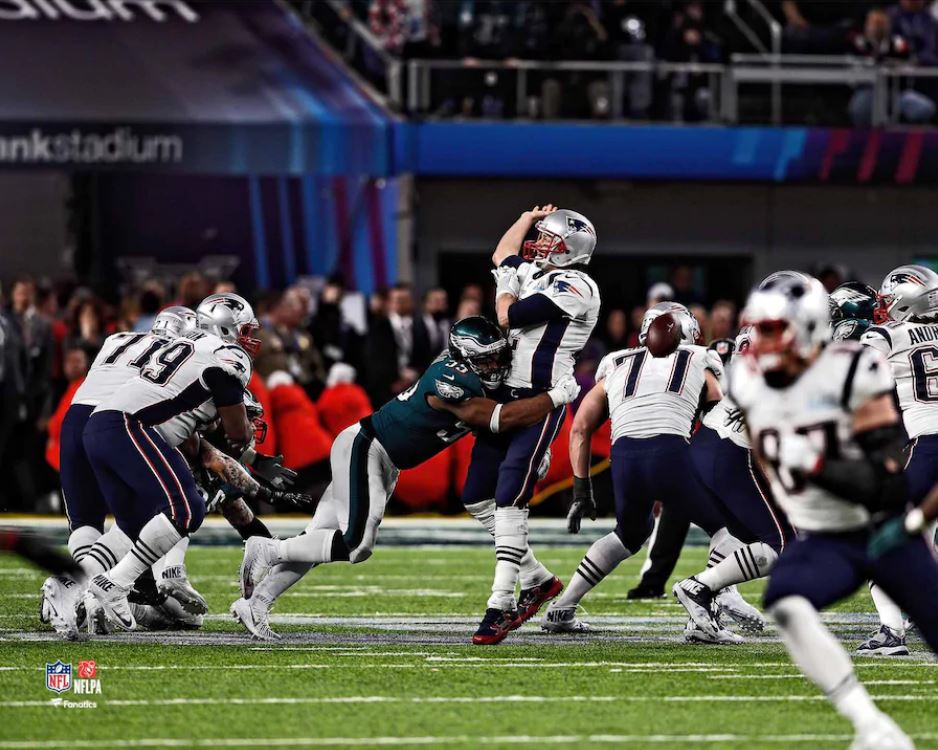 Brandon Graham Sacks Tom Brady Super Bowl LII Philadelphia Eagles NFL Football Photo - Dynasty Sports & Framing 