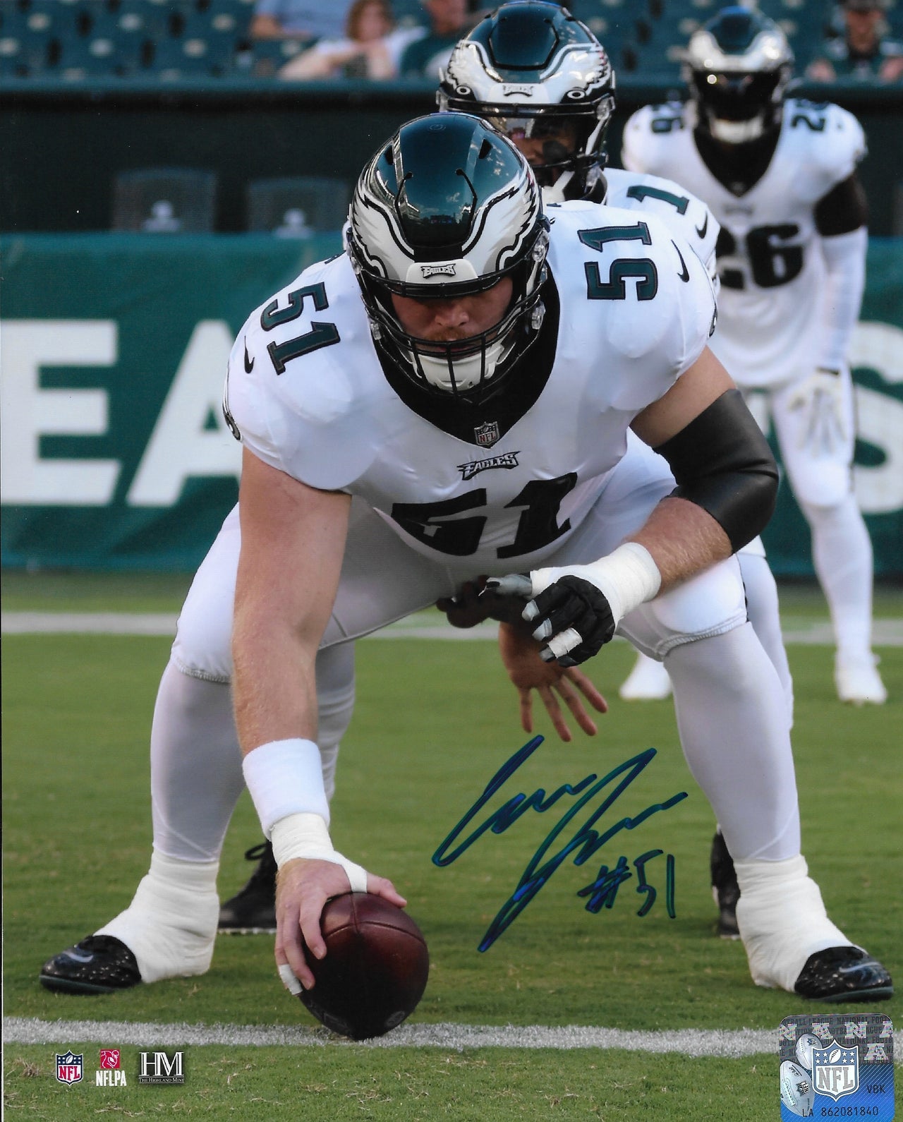 Cam Jurgens in Action Philadelphia Eagles Autographed 8" x 10" Football Photo - Dynasty Sports & Framing 