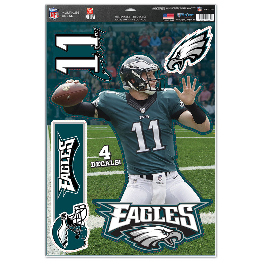 Carson Wentz Philadelphia Eagles Football 11" x 17" Player Decal Sheet - Dynasty Sports & Framing 