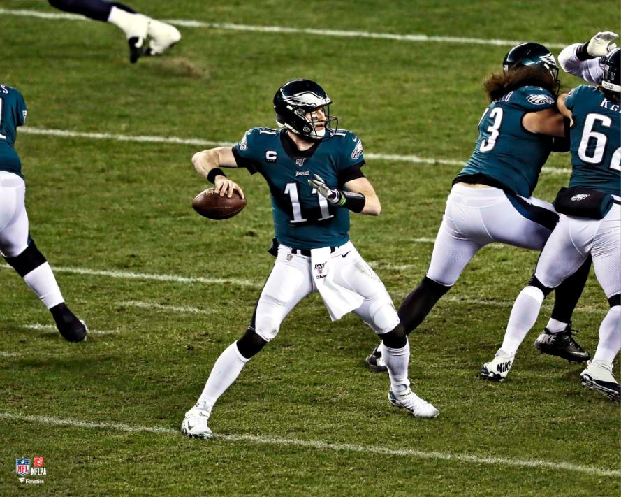 Carson Wentz in Action Philadelphia Eagles 8" x 10" Football Photo - Dynasty Sports & Framing 