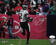 Darius Slay Interception Return Philadelphia Eagles Autographed Football Photo - Dynasty Sports & Framing 