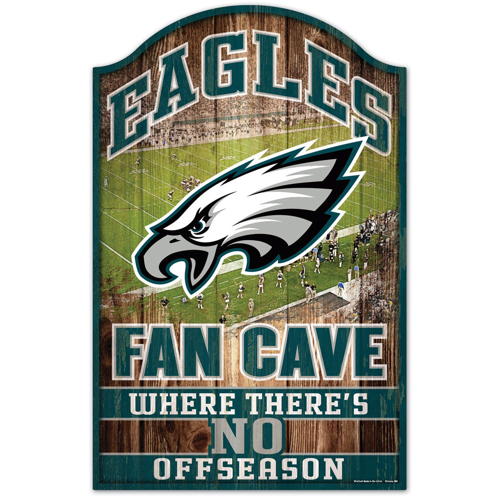 Philadelphia Eagles Fan Cave 11" x 17" Wood Sign - Dynasty Sports & Framing 