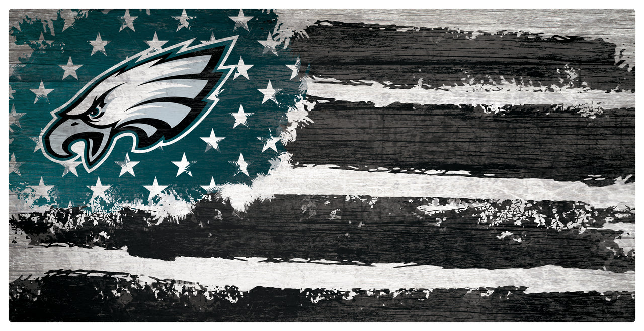 Philadelphia Eagles Team Flag Wooden Sign - Dynasty Sports & Framing 