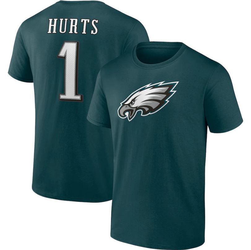 Jalen Hurts Philadelphia Eagles Player Icon Green T-Shirt - Dynasty Sports & Framing 