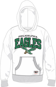 Philadelphia Eagles Mitchell & Ness White Logo Arch Hoodie - Dynasty Sports & Framing 