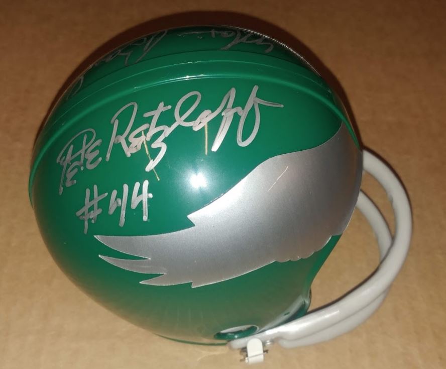 Pete Retzlaff & Maxie Baughan Philadelphia Eagles Autographed Throwback Mini-Helmet - Dynasty Sports & Framing 