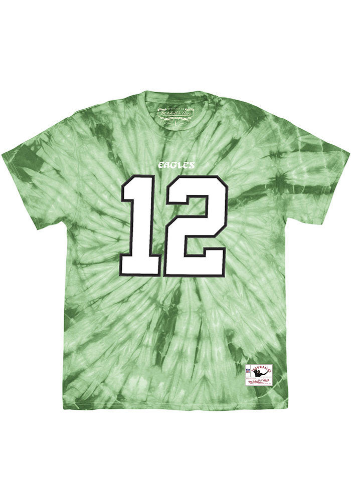 Randall Cunningham Philadelphia Eagles Mitchell & Ness Tie-Dye Retired Player Name & Number T-Shirt - Dynasty Sports & Framing 