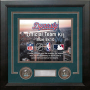 Philadelphia Eagles Super Bowl LII Football Photo Picture Frame (Green Matting, Gray Trim) - Dynasty Sports & Framing 