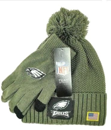 Philadelphia Eagles Salute To Service Knit Hat & Glove Set - Dynasty Sports & Framing 
