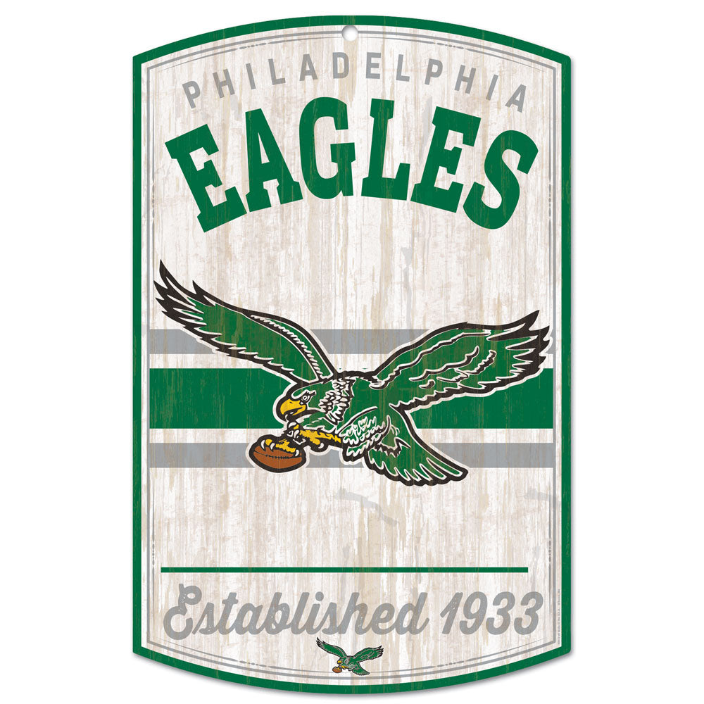 Philadelphia Eagles Throwback Fan Cave 11" x 17" Wood Sign - Dynasty Sports & Framing 