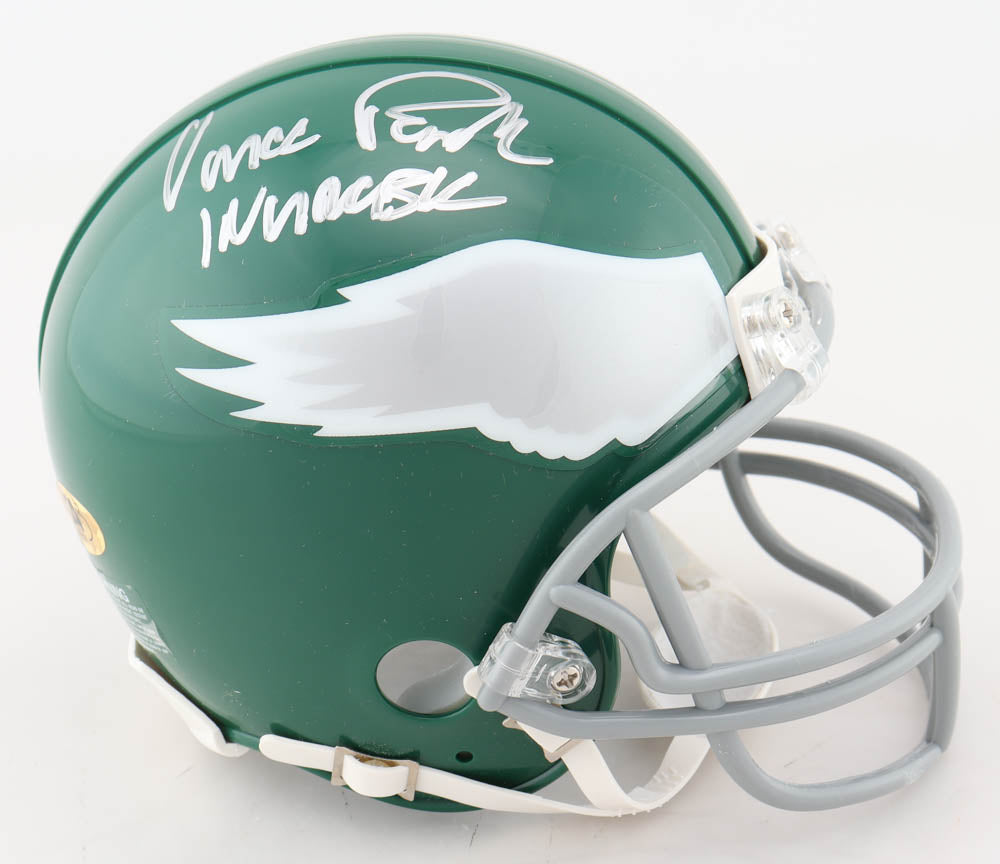Vince Papale Philadelphia Eagles Autographed Throwback Invincible Mini-Helmet - MAB Authenticated - Dynasty Sports & Framing 