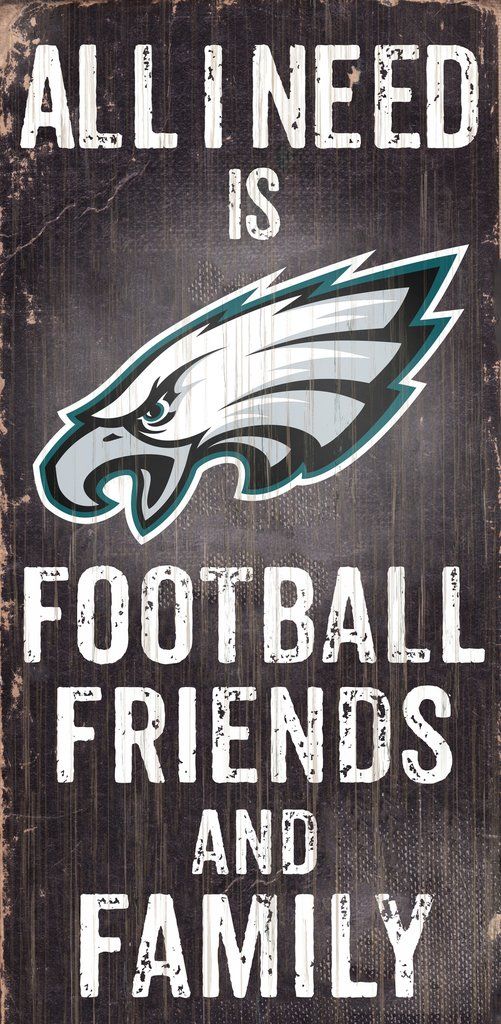 Philadelphia Eagles Football and My Friends & Family Wood Sign - Dynasty Sports & Framing 