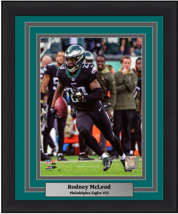 Rodney McLeod in Action Philadelphia Eagles NFL Football Framed and Matted Photo - Dynasty Sports & Framing 