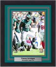 Timmy Jernigan in Action Philadelphia Eagles Framed Football Photo - Dynasty Sports & Framing 