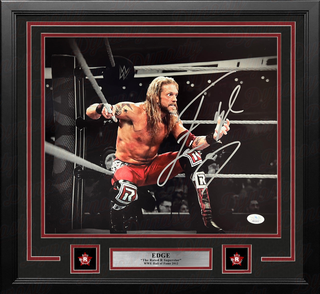 Edge Sets Up the Spear Autographed Framed WWE Wrestling Photo - Dynasty Sports & Framing 