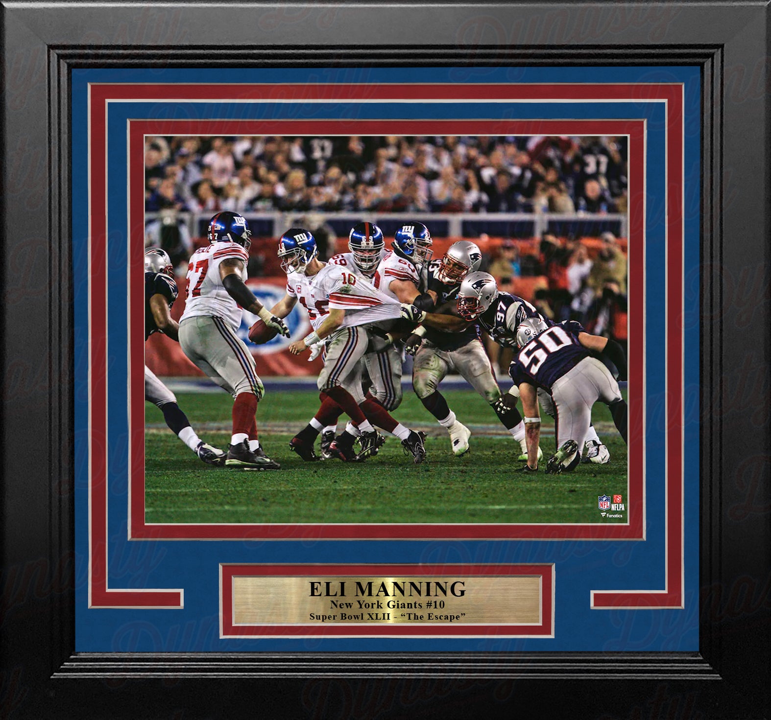 Eli Manning Super Bowl XLII Escape New York Giants 8" x 10" Framed Football Photo - Dynasty Sports & Framing 